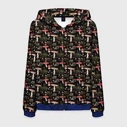 Мужская толстовка на молнии Goblincore - мухоморы