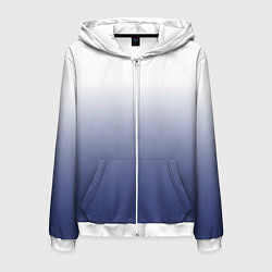 Мужская толстовка на молнии Туманный градиент бело-синий