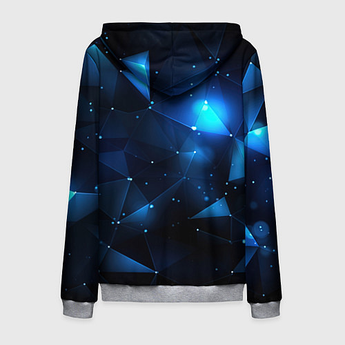 Мужская толстовка на молнии Синяя геометрическая абстракция / 3D-Меланж – фото 2