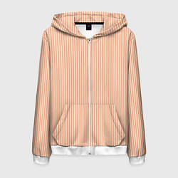 Толстовка 3D на молнии мужская Бледный персиковый вертикальные полосы, цвет: 3D-белый