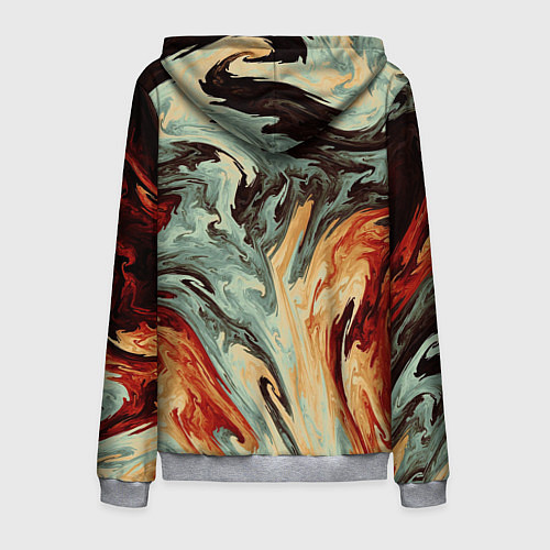 Мужская толстовка на молнии Песчаные волны / 3D-Меланж – фото 2