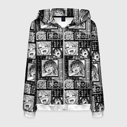 Толстовка 3D на молнии мужская Ahegao cartoon, цвет: 3D-белый