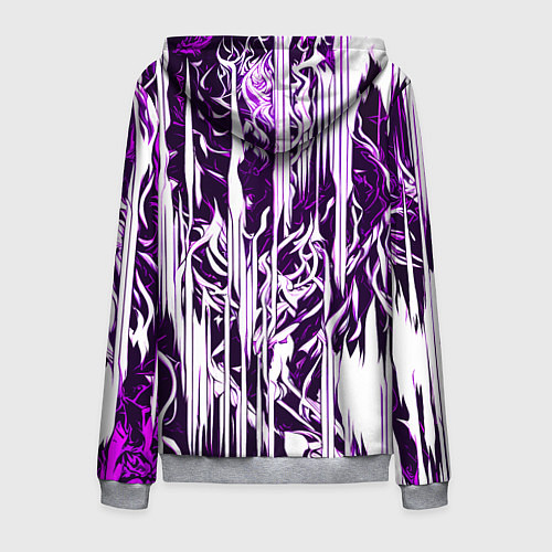 Мужская толстовка на молнии Розовые и белые абстрактные узоры / 3D-Меланж – фото 2