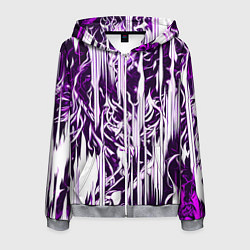 Мужская толстовка на молнии Розовые и белые абстрактные узоры