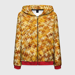 Толстовка 3D на молнии мужская Кукурузный абстрактный эффект, цвет: 3D-красный