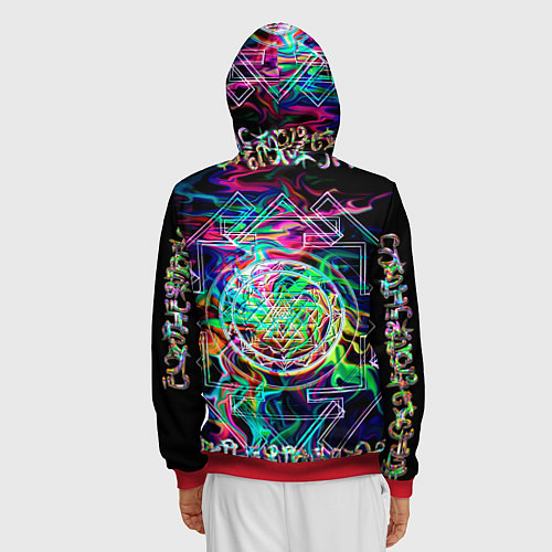 Мужская толстовка на молнии Шри янтра / 3D-Красный – фото 4
