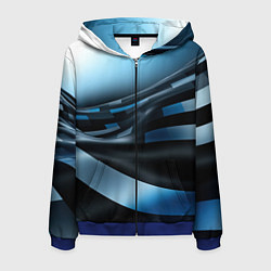 Мужская толстовка на молнии Черно-синий абстрактный спортивный стиль