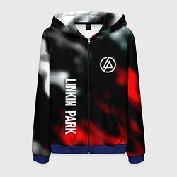 Толстовка 3D на молнии мужская Linkin park flame, цвет: 3D-синий