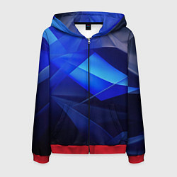 Мужская толстовка на молнии Черно-синий абстрактный фон
