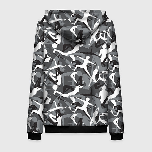 Мужская толстовка на молнии Гимнастика - камуфляж / 3D-Черный – фото 2