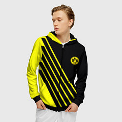 Толстовка 3D на молнии мужская Borussia sport line uniform, цвет: 3D-черный — фото 2