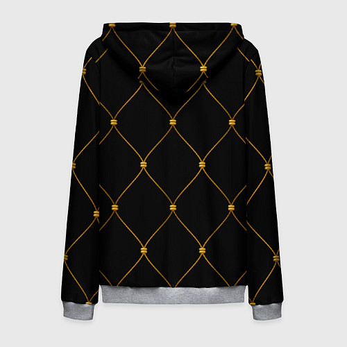 Мужская толстовка на молнии Желтая сетка на черном / 3D-Меланж – фото 2