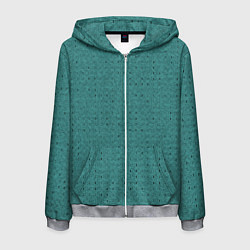 Мужская толстовка на молнии Тёмно-бирюзовый в мелкую полосочку