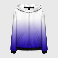 Мужская толстовка на молнии Градиент белый ультрамарин