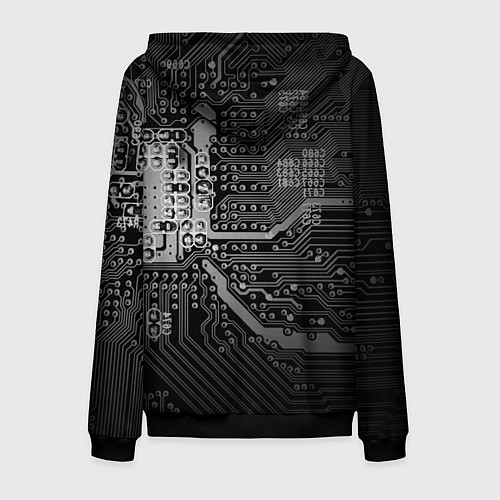 Мужская толстовка на молнии Микросхема плата / 3D-Черный – фото 2