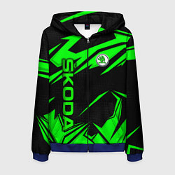 Толстовка 3D на молнии мужская Skoda - green uniform, цвет: 3D-синий