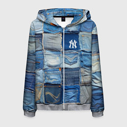 Мужская толстовка на молнии Patchwork - New York yankees baseball team