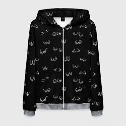 Мужская толстовка на молнии Мультяшные груди