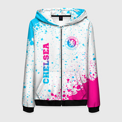 Мужская толстовка на молнии Chelsea neon gradient style вертикально