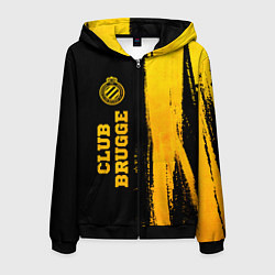 Мужская толстовка на молнии Club Brugge - gold gradient по-вертикали