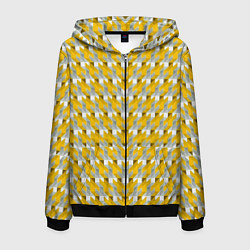 Мужская толстовка на молнии Жёлто-белый паттерн