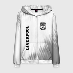Толстовка 3D на молнии мужская Liverpool sport на светлом фоне вертикально, цвет: 3D-белый