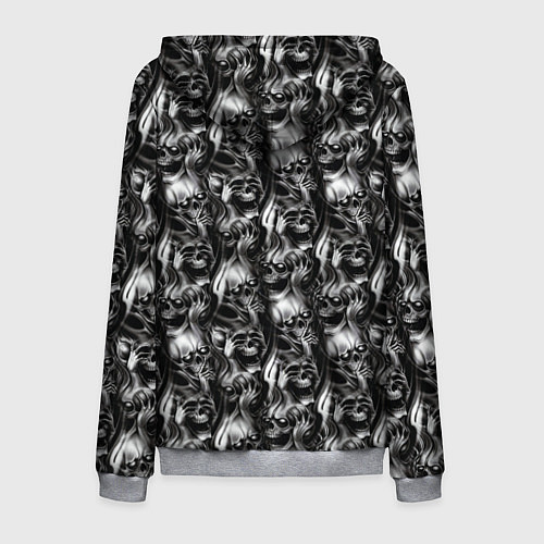 Мужская толстовка на молнии Smoke skulls / 3D-Меланж – фото 2