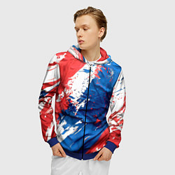 Толстовка 3D на молнии мужская Im from Russia, цвет: 3D-синий — фото 2