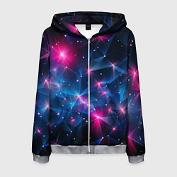 Мужская толстовка на молнии Яркие неоновые вспышки в космосе