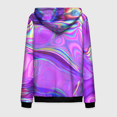 Мужская толстовка на молнии Неоновый розовый бензин / 3D-Черный – фото 2