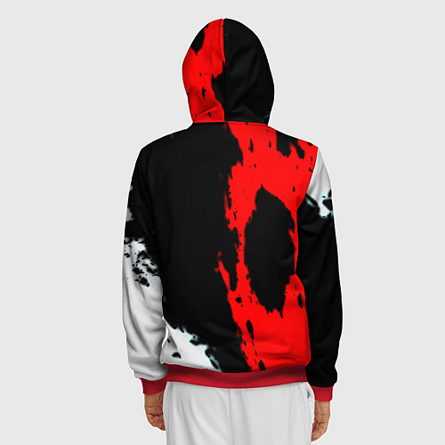 Мужская толстовка на молнии Barcelona fc краски спорт / 3D-Красный – фото 4