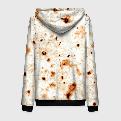 Мужская толстовка на молнии Текстура светлого лаваша / 3D-Черный – фото 2