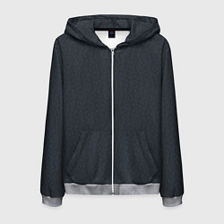 Мужская толстовка на молнии Тёмный серый однотонный паттерн