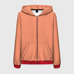 Мужская толстовка на молнии Насыщенный персиковый текстурированный