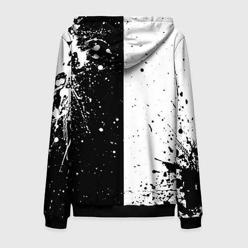 Мужская толстовка на молнии Assasins Creed - black and white / 3D-Черный – фото 2