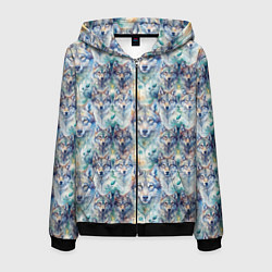 Мужская толстовка на молнии Паттерн из волков