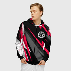 Толстовка 3D на молнии мужская Black Butler electro lines, цвет: 3D-черный — фото 2
