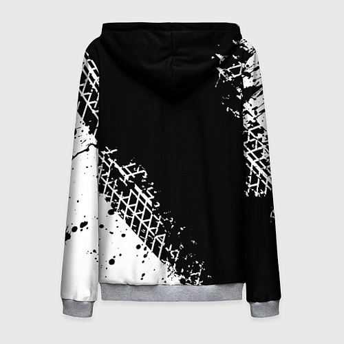 Мужская толстовка на молнии Ленд Ровер: следы от шин / 3D-Меланж – фото 2