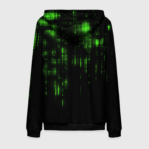 Мужская толстовка на молнии Геометрический эффект матрицы / 3D-Черный – фото 2