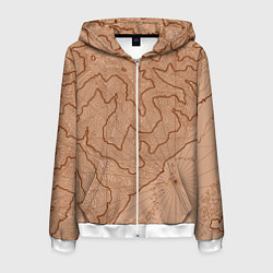 Мужская толстовка на молнии Старая карта неизвестного мира