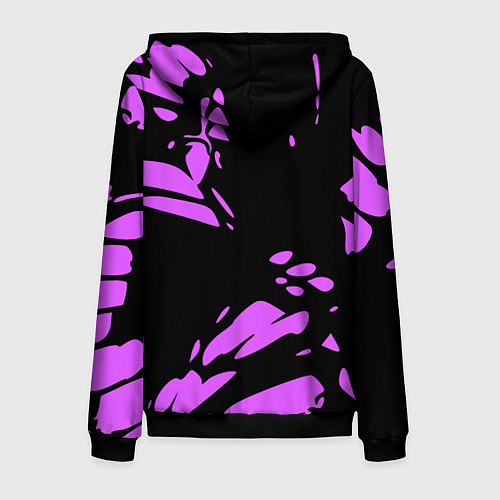 Мужская толстовка на молнии Фиолетовая абстракция / 3D-Черный – фото 2