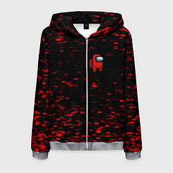 Толстовка 3D на молнии мужская Among us текстура краски, цвет: 3D-меланж