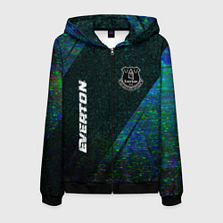 Мужская толстовка на молнии Everton glitch blue