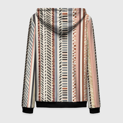 Мужская толстовка на молнии Тканевый полосатый фон векторной текстуры / 3D-Черный – фото 2