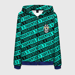 Толстовка 3D на молнии мужская Juventus pattern logo steel, цвет: 3D-синий