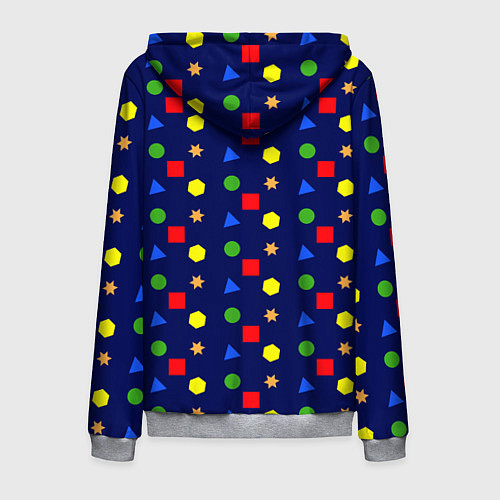 Мужская толстовка на молнии Разные фигурки / 3D-Меланж – фото 2