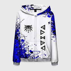 Мужская толстовка на молнии Ведьмак лого краски