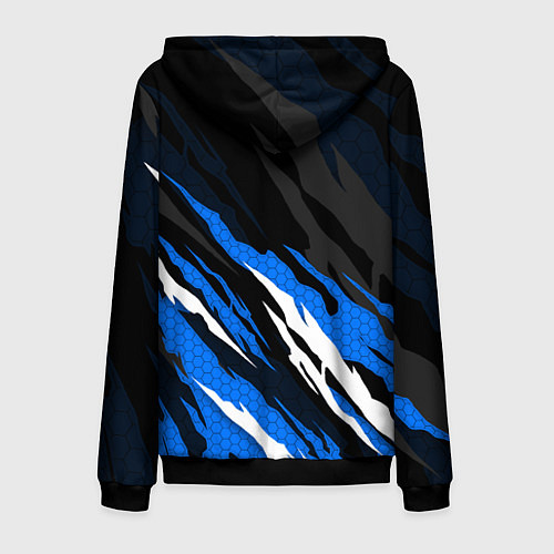Мужская толстовка на молнии Герб России - blue sport / 3D-Черный – фото 2
