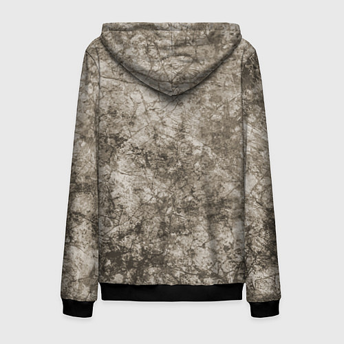 Мужская толстовка на молнии Абстракция - серый грязный гранж / 3D-Черный – фото 2