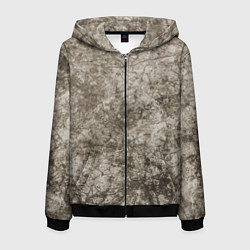 Толстовка 3D на молнии мужская Абстракция - серый грязный гранж, цвет: 3D-черный